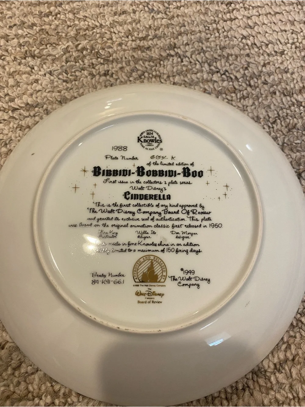 Disney Collectible Plate “Bibbidi Bobbidi Boo”
